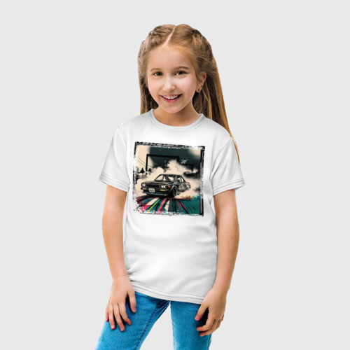 Детская футболка хлопок JDM дрифт, цвет белый - фото 5