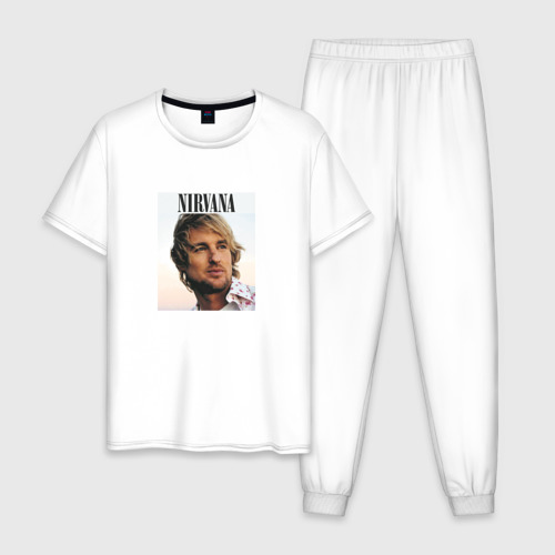 Мужская пижама хлопок Nirvana Оуэн Уилсон пародия, цвет белый
