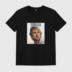 Мужская футболка хлопок Nirvana Оуэн Уилсон пародия