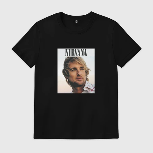 Мужская футболка хлопок Nirvana Оуэн Уилсон пародия