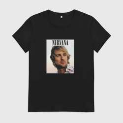 Женская футболка хлопок Nirvana Оуэн Уилсон пародия