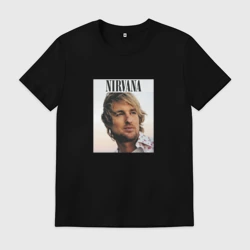 Мужская футболка хлопок Nirvana Оуэн Уилсон пародия
