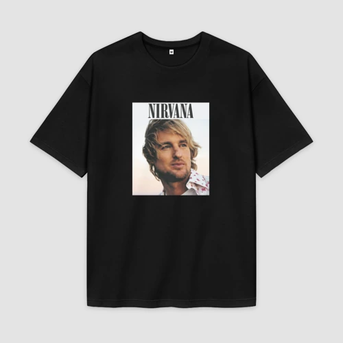 Мужская футболка Oversize хлопок premium Nirvana Оуэн Уилсон пародия