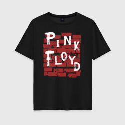 Женская футболка хлопок Oversize Рок музыка Pink Floyd стена