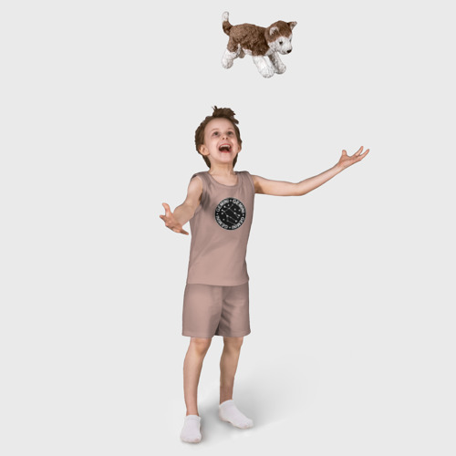 Детская пижама с шортами хлопок Близнецы - знак зодиака, цвет пыльно-розовый - фото 5