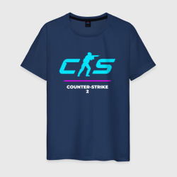 Светящаяся мужская футболка Символ Counter-Strike 2 в неоновых цветах