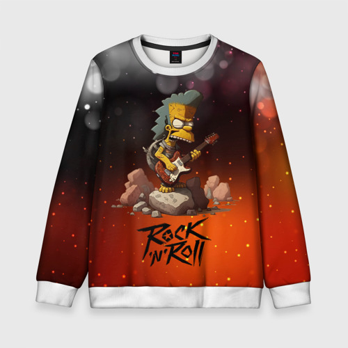 Детский свитшот 3D Simpsons rock n roll, цвет 3D печать