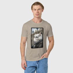Мужская футболка хлопок Санкт-Петербург котик - фото 2