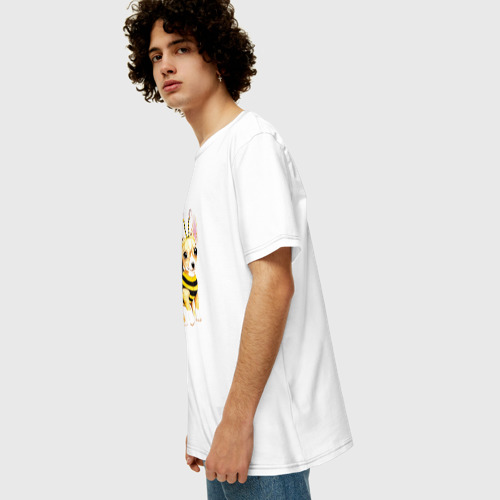 Мужская футболка хлопок Oversize с принтом Пчелка чихуахуа, вид сбоку #3