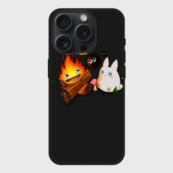 Чехол силиконовый для Apple iPhone 15 Pro матовый Кальцифер арт