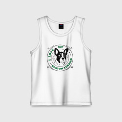 Детская майка хлопок I love Boston terrier