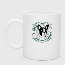 Кружка керамическая I love Boston terrier