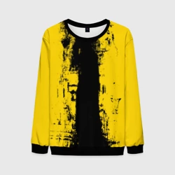 Мужской свитшот 3D Вертикальная черно-желтая полоса Cyberpunk 2077