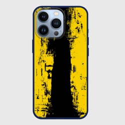 Чехол для iPhone 13 Pro Вертикальная черно-желтая полоса Cyberpunk 2077