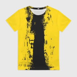 Женская футболка 3D Вертикальная черно-желтая полоса Cyberpunk 2077