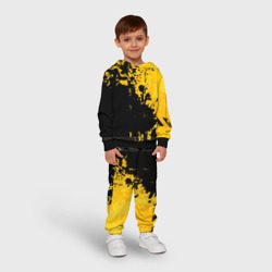 Детский костюм с толстовкой 3D Пятна черной краски на желтом фоне - фото 2