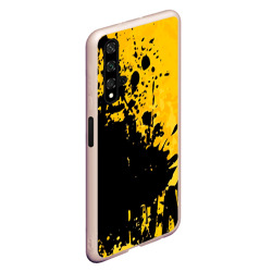 Чехол для Honor 20 Пятна черной краски на желтом фоне - фото 2