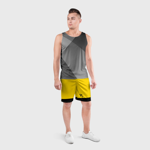 Мужские шорты спортивные Атомный цветок, цвет 3D печать - фото 4