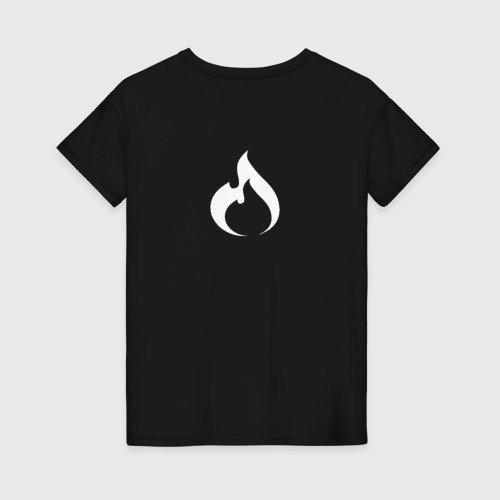 Женская футболка хлопок с принтом Burn, вид сзади #1