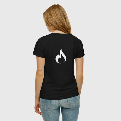 Женская футболка хлопок с принтом Burn, вид сзади #2