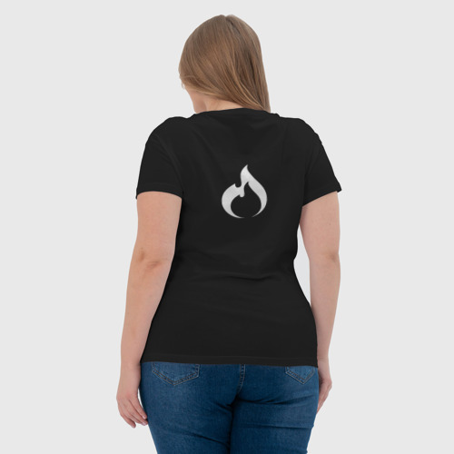 Женская футболка хлопок с принтом Burn, вид сзади #2