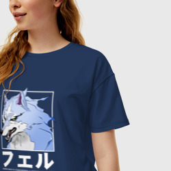 Женская футболка хлопок Oversize Fenrir Feru - фото 2