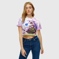 Женская футболка Crop-top 3D Кулинарные скитания в параллельном мире
