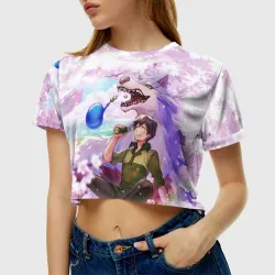 Женская футболка Crop-top 3D Кулинарные скитания в параллельном мире - фото 2