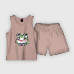 Детская пижама с шортами хлопок Аниме девочка лягушка
