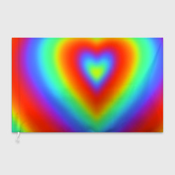 Флаг 3D Сердце - радужный градиент