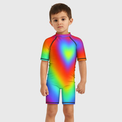 Детский купальный костюм 3D Сердце - радужный градиент - фото 2