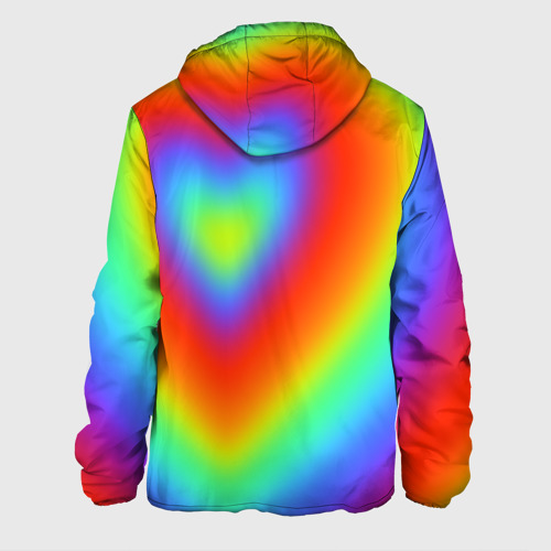 Мужская куртка 3D Сердце - радужный градиент, цвет 3D печать - фото 2