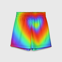 Детские спортивные шорты 3D Сердце - радужный градиент