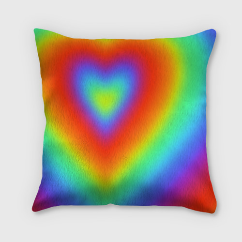 Подушка 3D Сердце - радужный градиент - фото 2