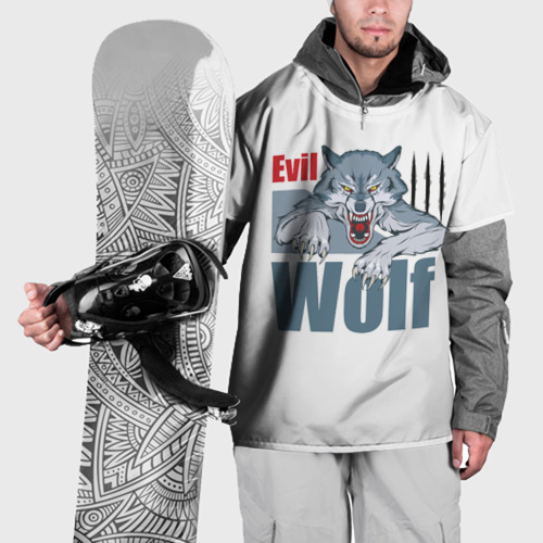 Накидка на куртку 3D Злой волк - оскал, цвет 3D печать