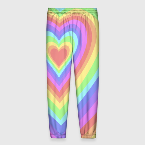 Мужские брюки 3D Сердце - пастельные цвета, цвет 3D печать - фото 2