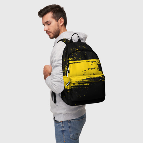 Рюкзак 3D с принтом Желтое граффити, фото на моделе #1