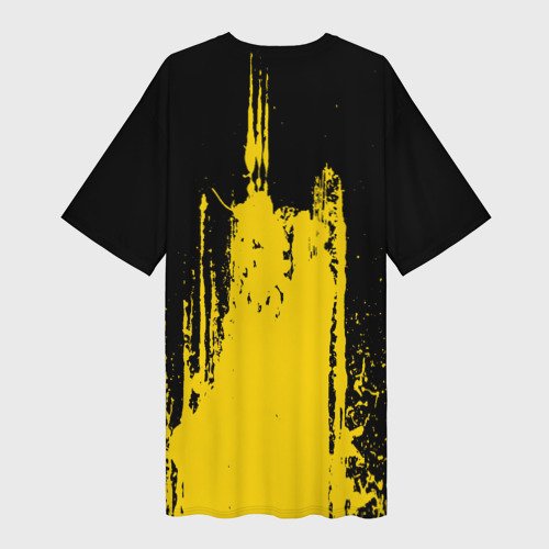 Платье-футболка 3D Фонтан бурлящей желтой краски, цвет 3D печать - фото 2
