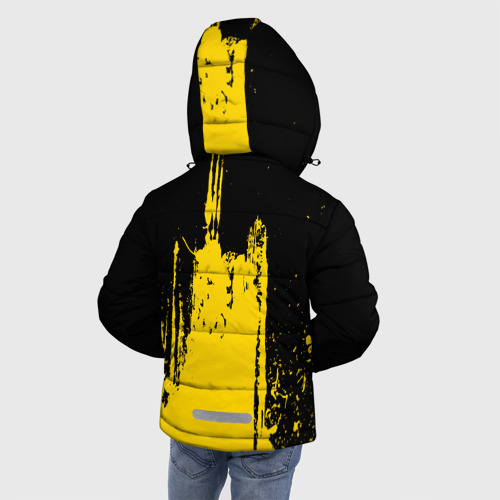 Зимняя куртка для мальчиков 3D Фонтан бурлящей желтой краски, цвет черный - фото 4