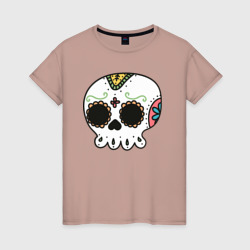 Добрый мексиканский череп – Женская футболка хлопок с принтом купить со скидкой в -20%