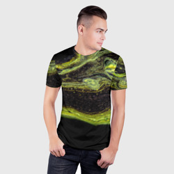 Мужская футболка 3D Slim Золотисто-зелёный песок - фото 2