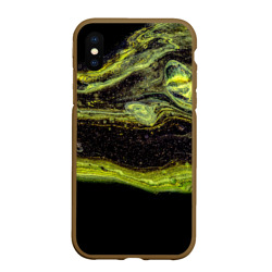 Чехол для iPhone XS Max матовый Золотисто-зелёный песок