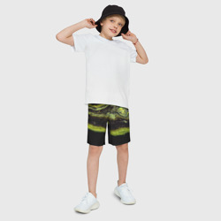 Детские спортивные шорты 3D Золотисто-зелёный песок - фото 2
