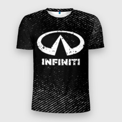 Мужская футболка 3D Slim Infiniti с потертостями на темном фоне