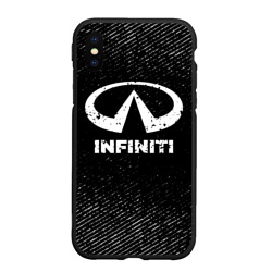 Чехол для iPhone XS Max матовый Infiniti с потертостями на темном фоне