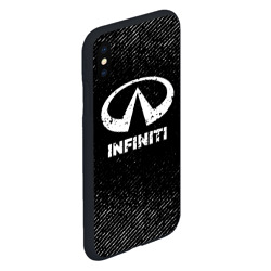 Чехол для iPhone XS Max матовый Infiniti с потертостями на темном фоне - фото 2