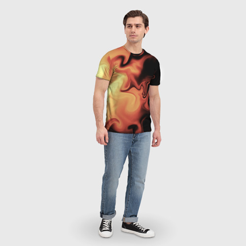 Мужская футболка 3D Пламя с боку, цвет 3D печать - фото 5