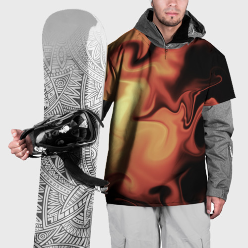 Накидка на куртку 3D Пламя с боку, цвет 3D печать