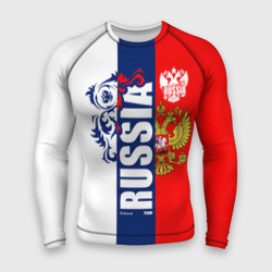 Мужской рашгард 3D Russia national team: white blue red