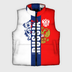 Мужской жилет утепленный 3D Russia national team: white blue red